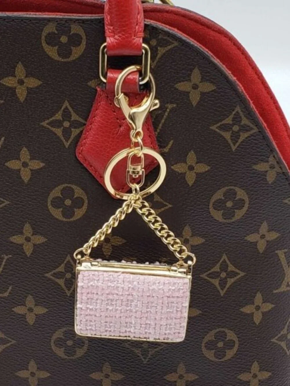 Louis Vuitton Gold Lock 🔒 Authentic LV Key + Unbranded Tweed Bag Charm